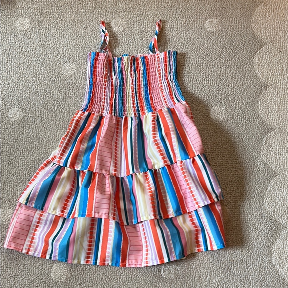 Colorful Striped Kids Dress